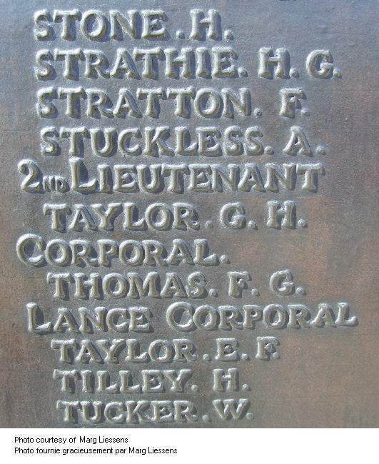 Inscription on Beaumont-Hamel Memorial