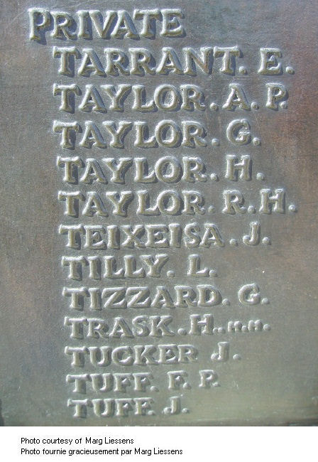 Inscription on Beaumont-Hamel Memorial