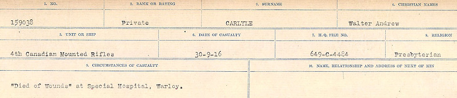 Circumstances of Death Registers