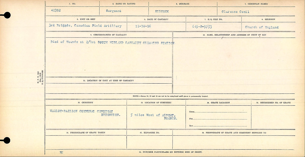 Circumstances of death registers