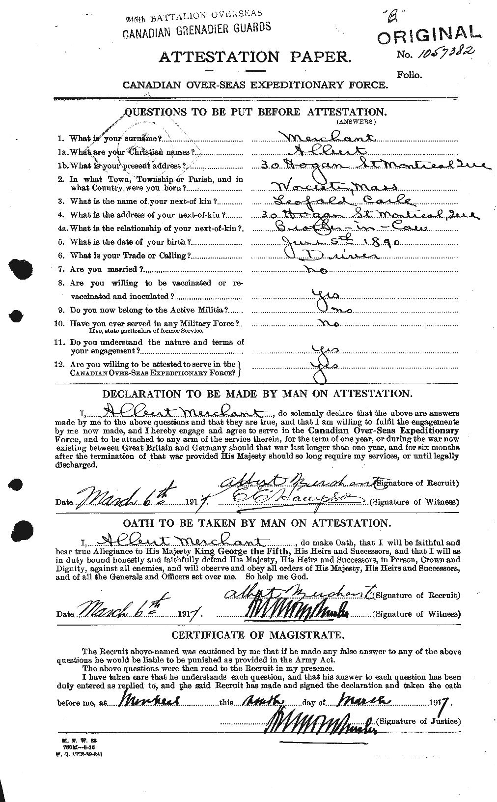 Attestation papers