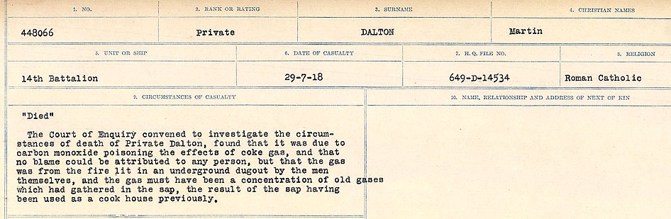 Circumstances of death registers