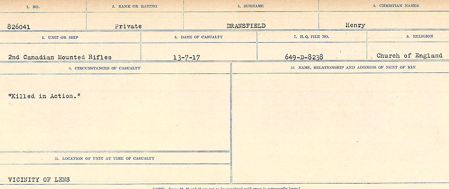 Circumstances of death registers