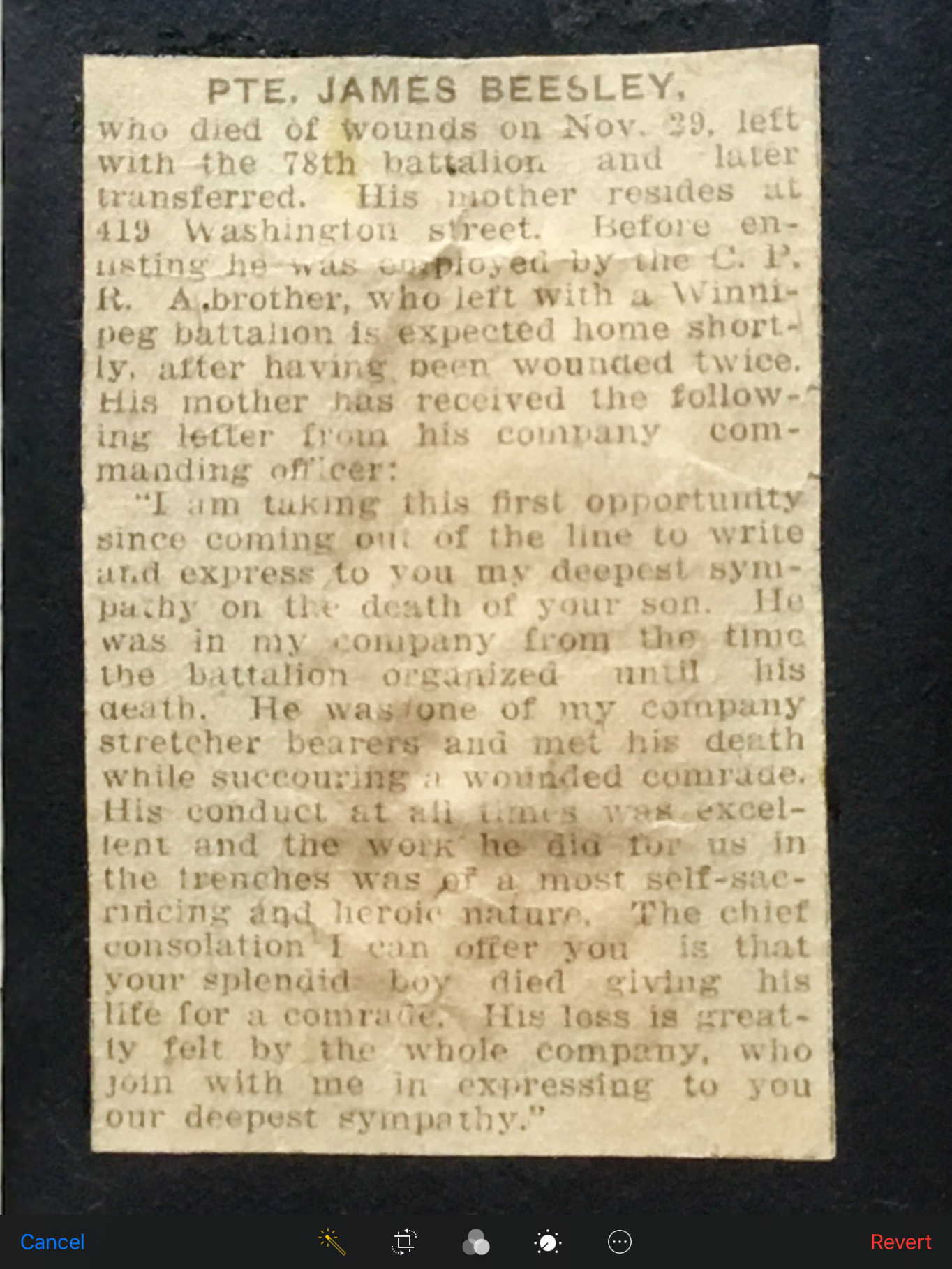 Newspaper clipping