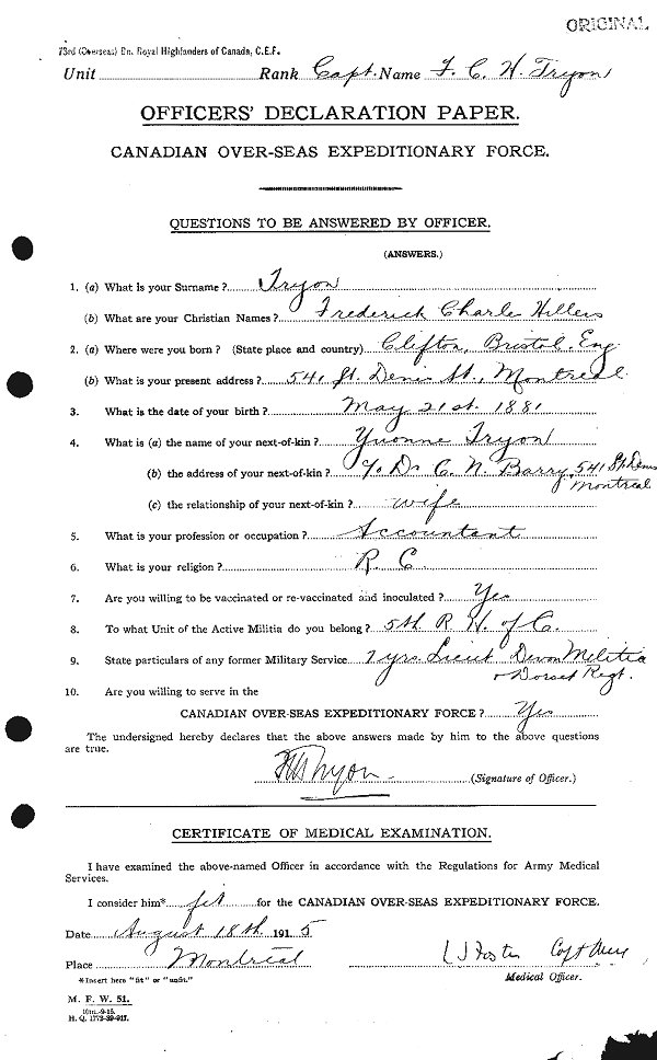 Attestation Papers (Front)