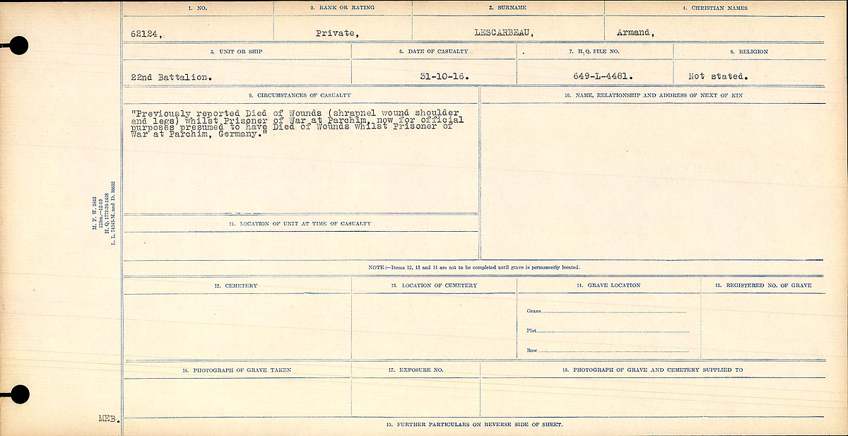 Circumstances of death registers