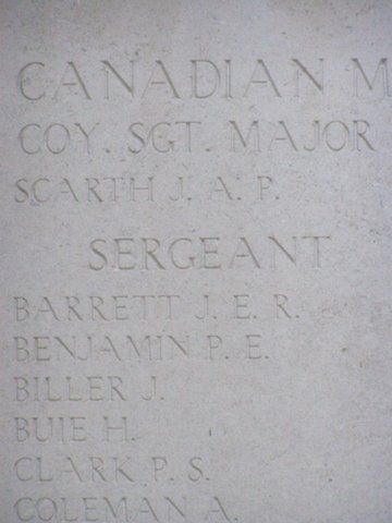 close-up inscription on Menin Gate