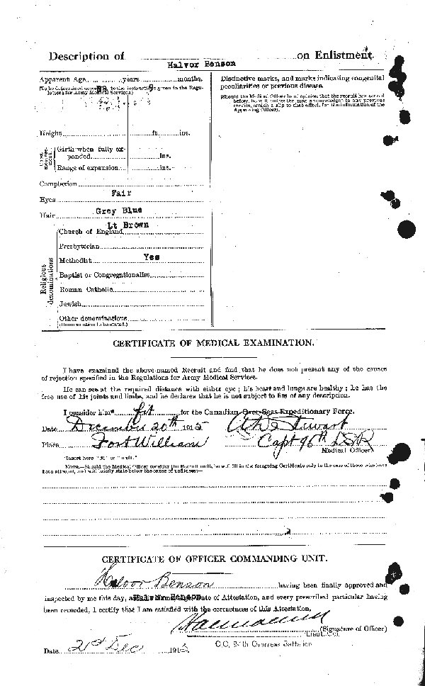 Attestation Papers (Reverse)