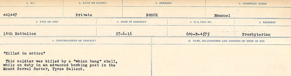 Circumstances of Death Registers