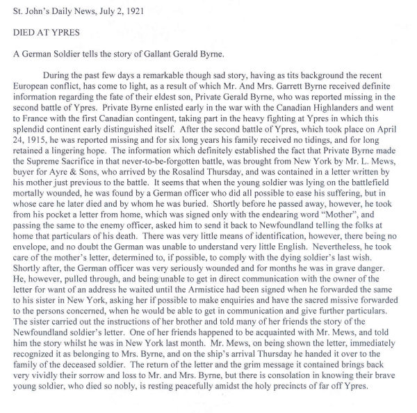 Excerpt from St. John's Daily