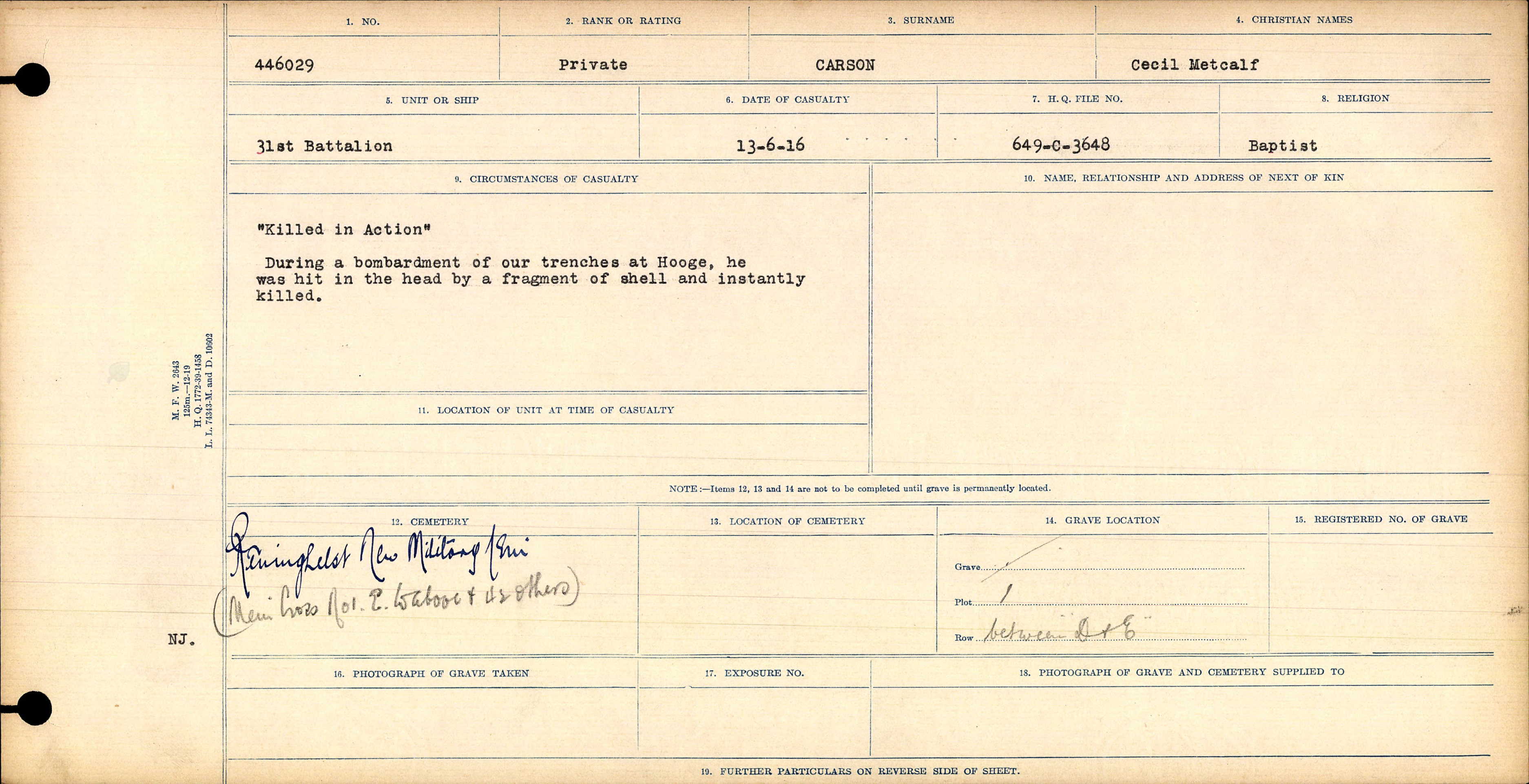Circumstances of Death Registers