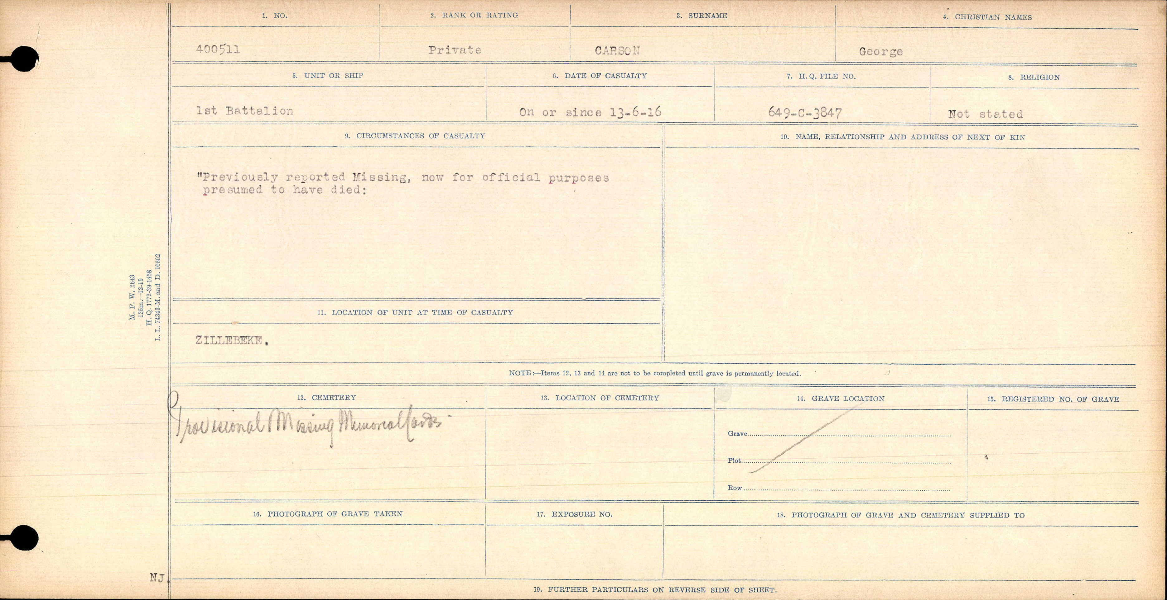 Circumstances of Death Registers