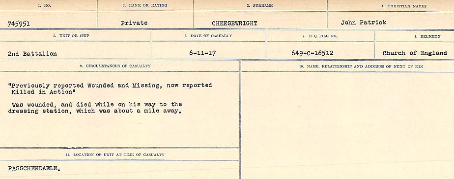 Circumstances of Death Registers