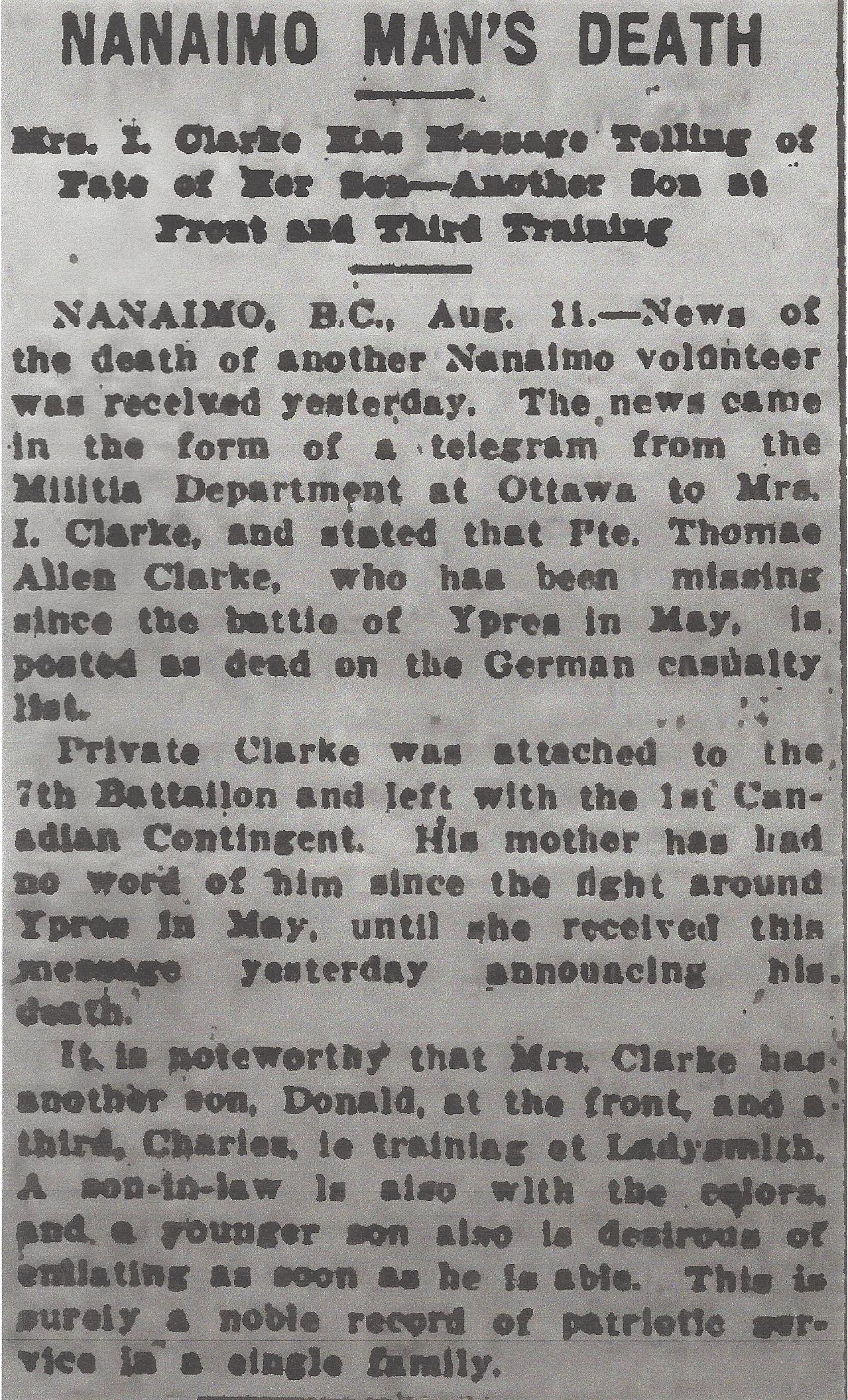 Newspaper clipping