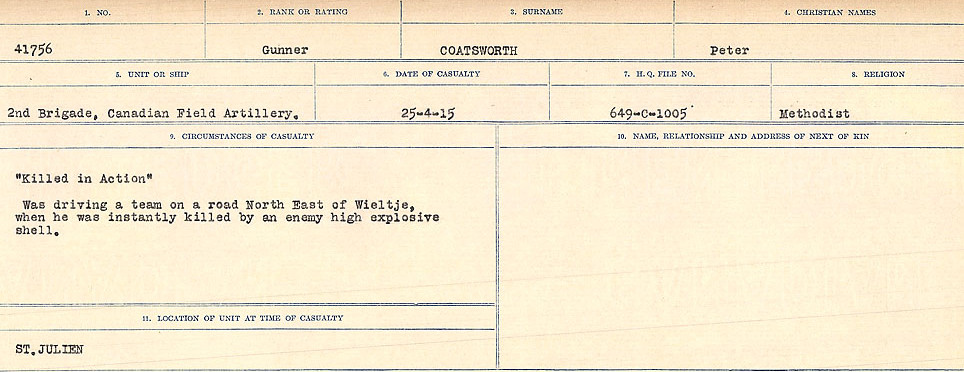 Circumstances of Death Registers