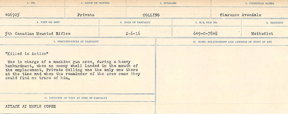 Circumstances of Death Registers