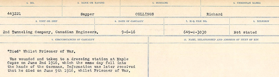 Circumstances of Death Registers