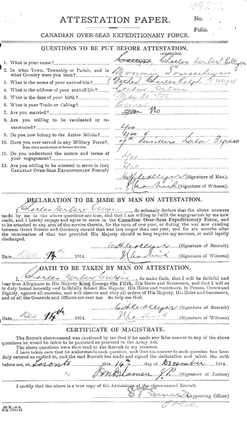 Attestation Paper (Front)