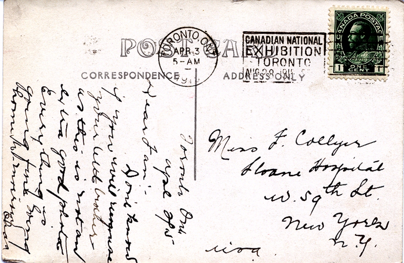 Postcard to sister Frances