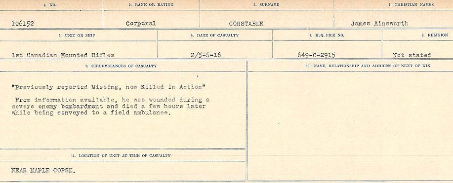 Circumstances of Death Registers
