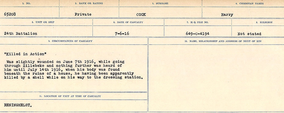 Circumstances of Death