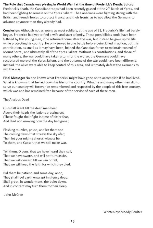 Oakville Remembers Biography (Page 3)