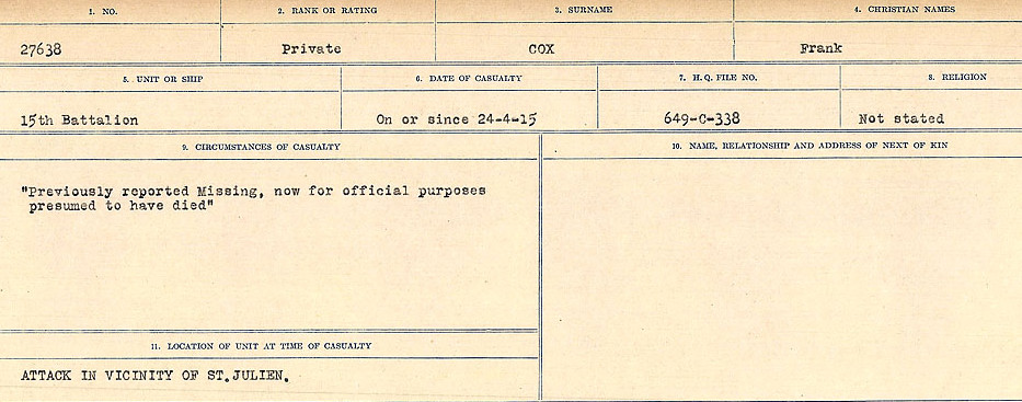 Circumstances of Death Registers