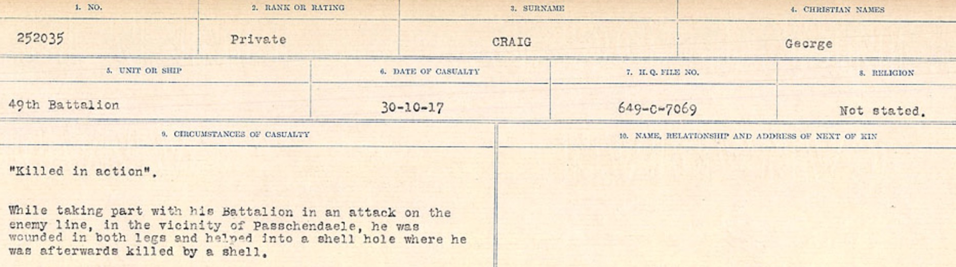 Circumstances of Death Registers