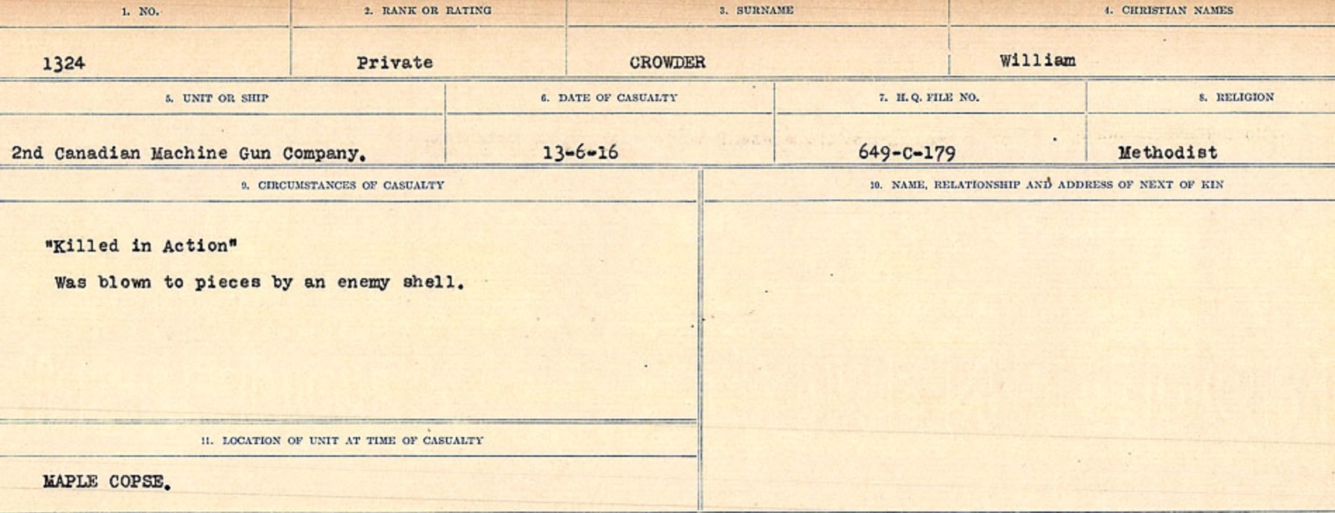 Circumstances of death registers