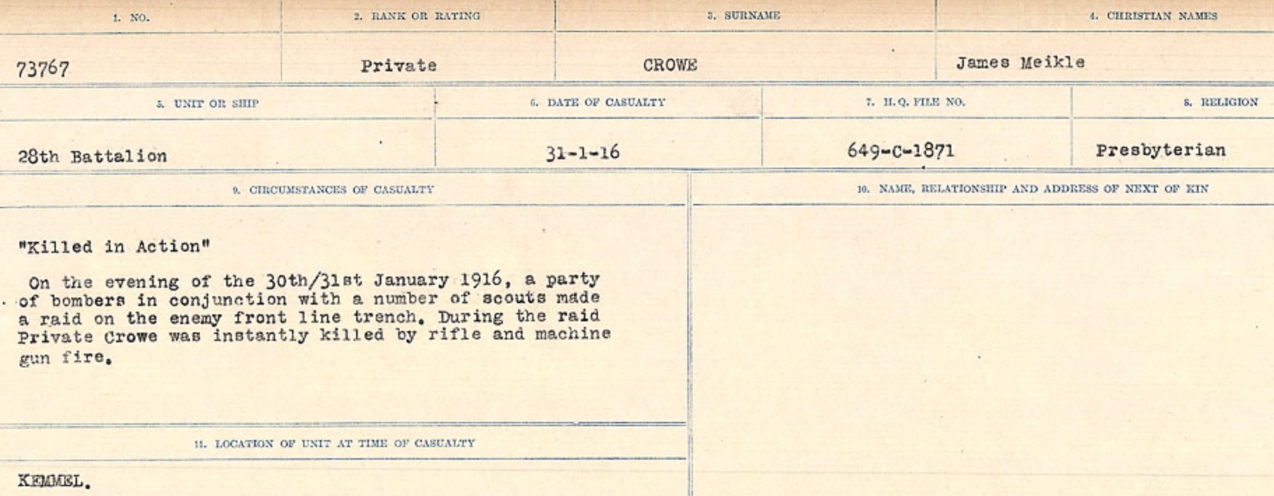 Circumstances of death registers