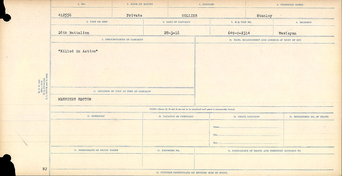 Circumstances of death registers