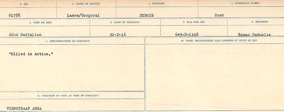 Circumstances of death registers