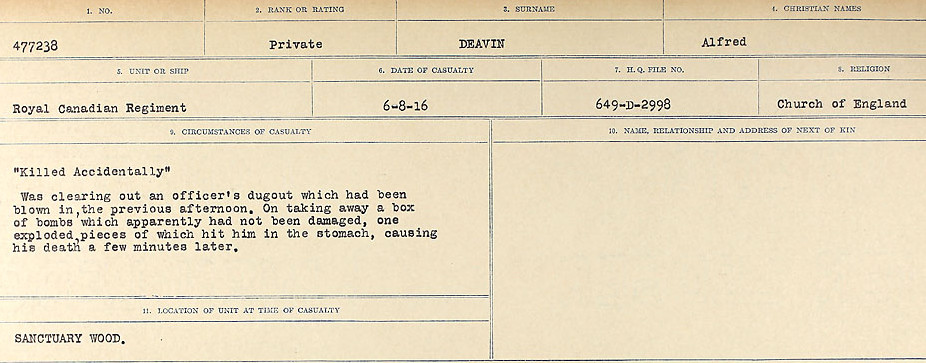 Circumstances of death registers