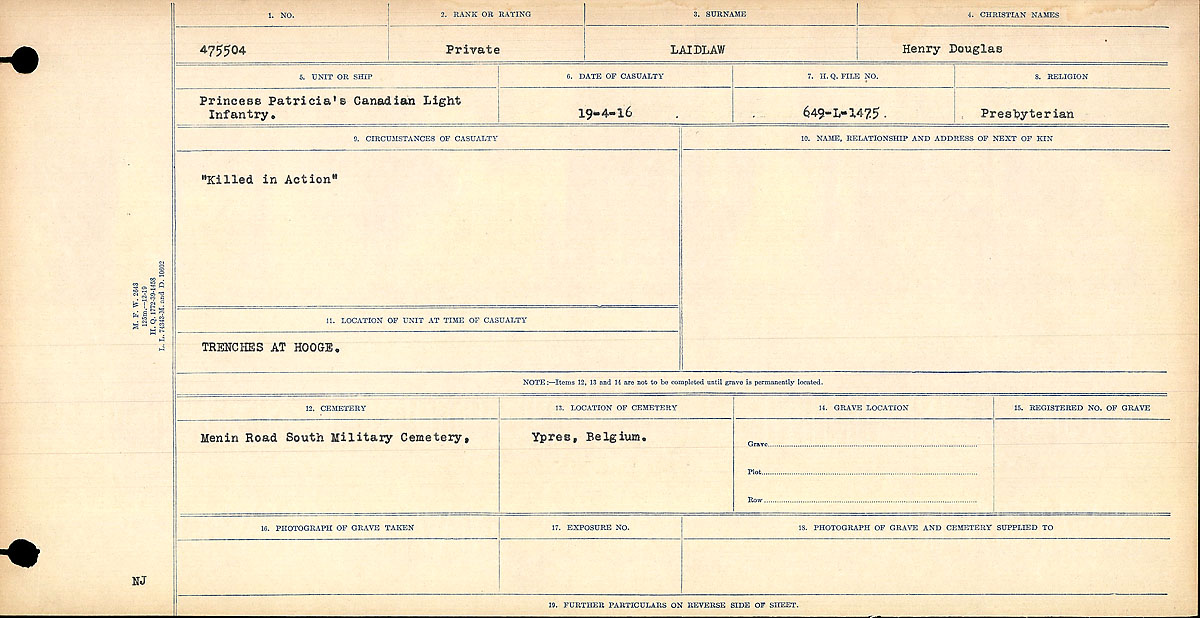 Circumstances of Death