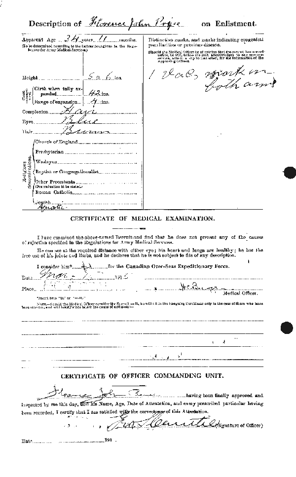 Attestation Papers (Reverse)