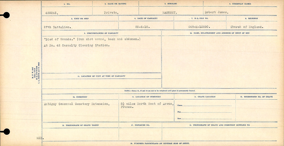 Circumstances of death registers