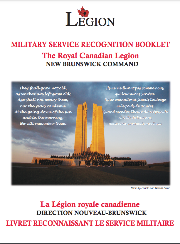 From the New Brunswick Royal Canadian Legion Military  Service Recognition Book. Submitted for the project Operation Picture Me