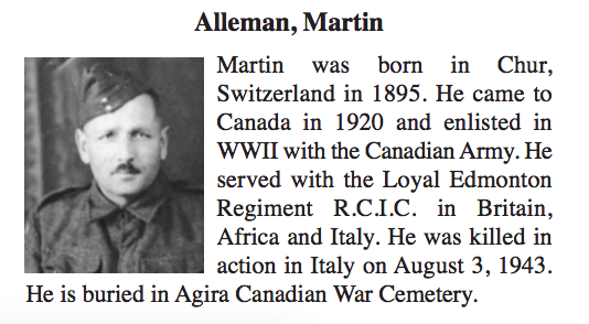 From the Alberta/NWT Canadian Legion Military Service Recognition Book. Submitted for the project Operation Picture Me