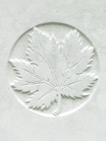 Maple leaf on headstone